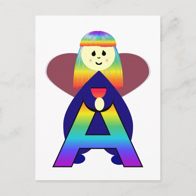 Cartão Postal Angelbet - Letra A (Frente)