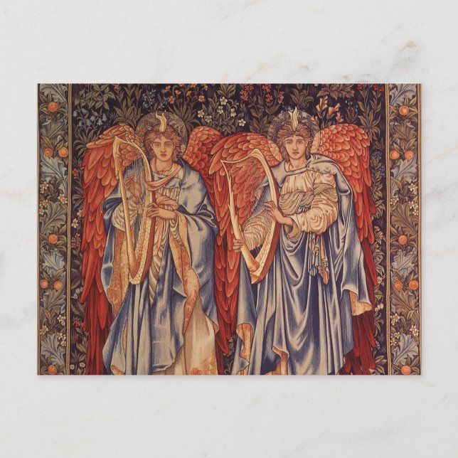 Cartão Postal Angeli Laudantes por Sir Edward Coley Burne Jones (Frente)