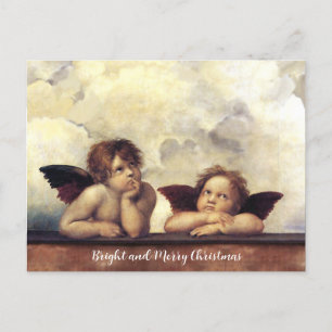 Cartão Postal ANGELS/Cherubs alados, Nuvens Raffaello Sanzio