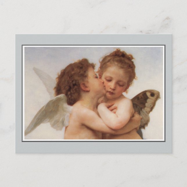 Cartão Postal Angels, o primeiro beijo de Bouguereau (Frente)