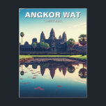 Cartão Postal Angkor Wat Cambodja no amanhecer<br><div class="desc">Angkor Wat é um templo complexo no Camboja e o maior monumento religioso do mundo, a par da Pirâmide Excelente de Giza. Ele foi originalmente construído como um templo hindu dedicado ao deus Vishnu, mas foi transformado em um templo budista no final do século 12. Angkor Wat é uma obra-prima...</div>