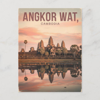 Cartão Postal Angkor Wat Cambodja Vintage