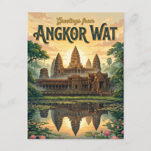 Cartão Postal Angkor Wat Camboja (Frente)