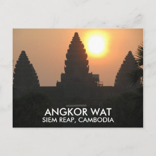 Cartão Postal Angkor Wat Temple Sunrise Siem Reap Camboja Ásia