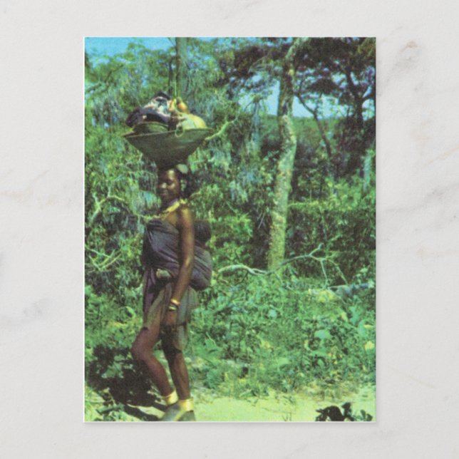 Cartão Postal Angola: Mulher retornando do mercado (Frente)