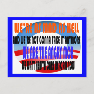 CARTÃO POSTAL ANGRY MOB OBAMA