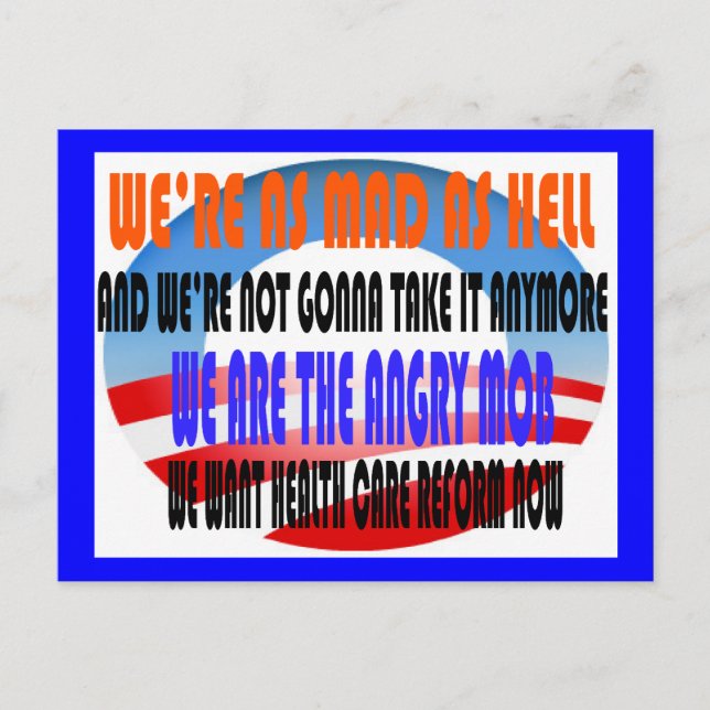 CARTÃO POSTAL ANGRY MOB OBAMA (Frente)