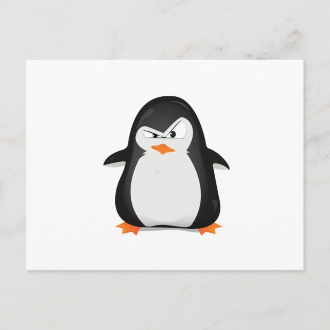 Cartão Postal Angry Penguin (Frente)
