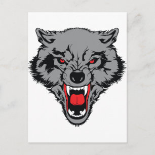 Cartão Postal Angry Wolf