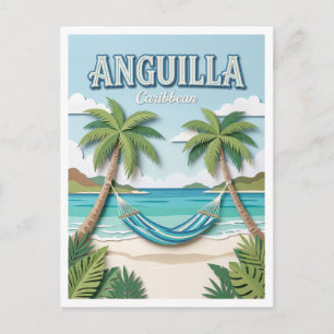 Cartão Postal Anguilla Praia do Caribe de Rede The Valley