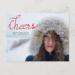 Cartão Postal Anima Foto de Script Vermelho Manuscrito Moderno