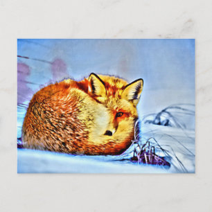 Cartão Postal *~* Anima Red Fox Ap18 Vida Selvagem Artística Ú