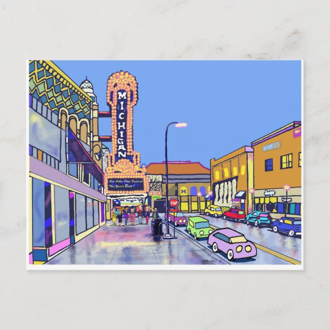 CARTÃO POSTAL ANIMADO ANN ARBOR NOITE (Frente)