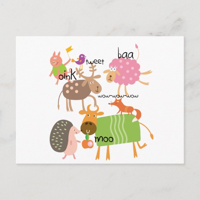 Cartão Postal Animais bobos (Frente)