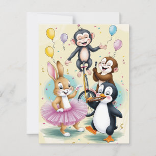 Cartão Postal Animais bonitos fazendo coisas de bobo