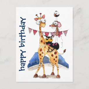 Cartão postal - Animais Caprichosos Feliz Aniversá