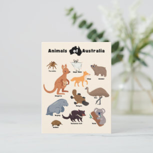 Cartão Postal Animais da Vida Selvagem Aussie da Austrália