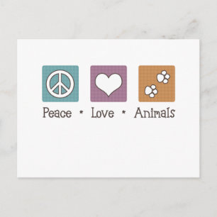 Cartão Postal Animais de Amor pela Paz (Duas patas)