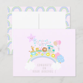 Cartão Postal Animais de Comboio Rosa