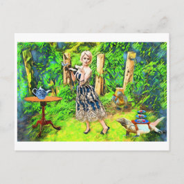Cartão Postal Animais de jardim de fantasia do Magic Tea Party