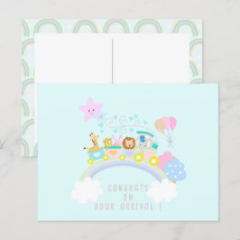 Cartão Postal Animais do trem azul