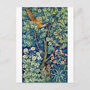 Cartão Postal Animais e Flores, Floresta, William Morris