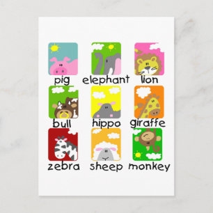 Cartão Postal Animais em Camisetas de desfile e presentes