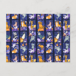 Cartão Postal Animais espaciais, animais no espaço, animais astr