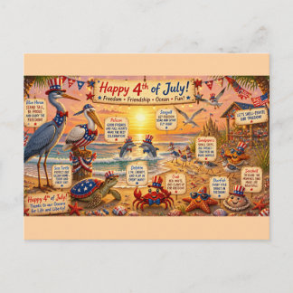 Cartão Postal Animais Marinhos da Praia Patriótica