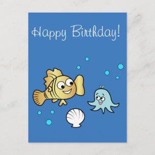 Cartão Postal Animais marinhos engraçados