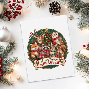 Cartão Postal Animais Menagerie de Natal