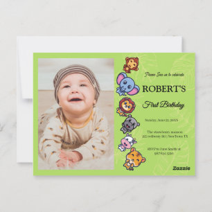 Cartão Postal animais selvagens primeiro aniversário