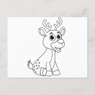 Cartão Postal Animal Cervo Filhote Bebê Animal Jovem Fofo