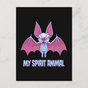Cartão Postal Animal Espiritual Morcego Albino Excêntrico