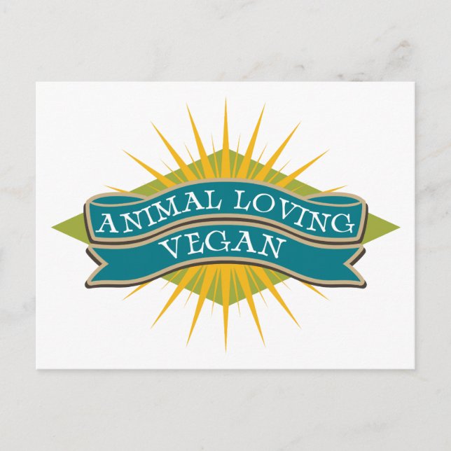 Cartão Postal Animal Loving Vegan (Frente)
