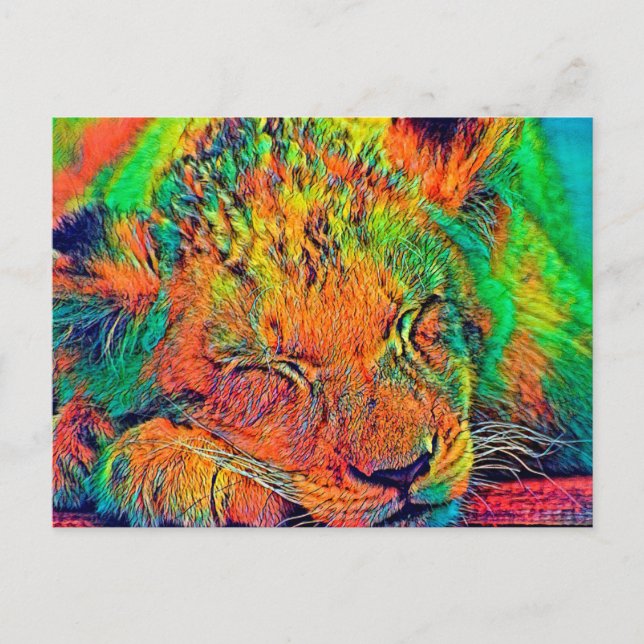 Cartão Postal AnimalColor_Lion_002 (Frente)