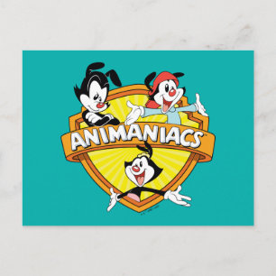Cartão Postal Animaniacs   Warner Brothers & Irmã WB Shield