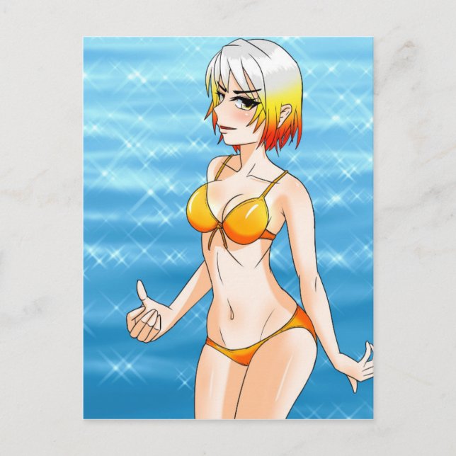 Cartão Postal Anime Bikini Girl (Frente)