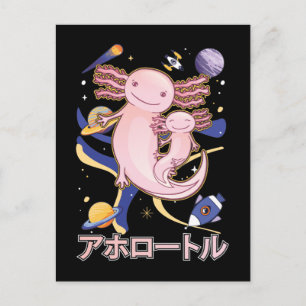 Cartão Postal Anime da Galáxia da Família Axolotl Cute Japonês