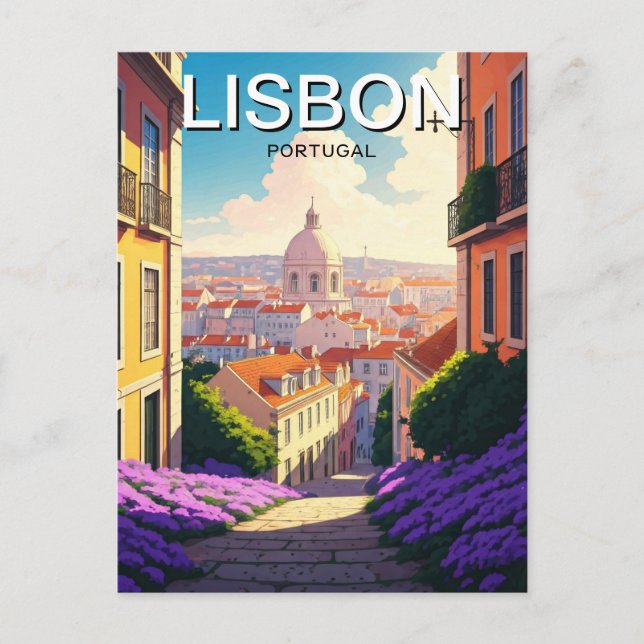 Cartão Postal Anime de Lisboa Portugal Pantheon Alfama (Frente)