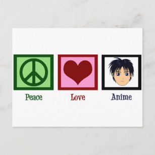 Cartão Postal Anime de Paz e Amor