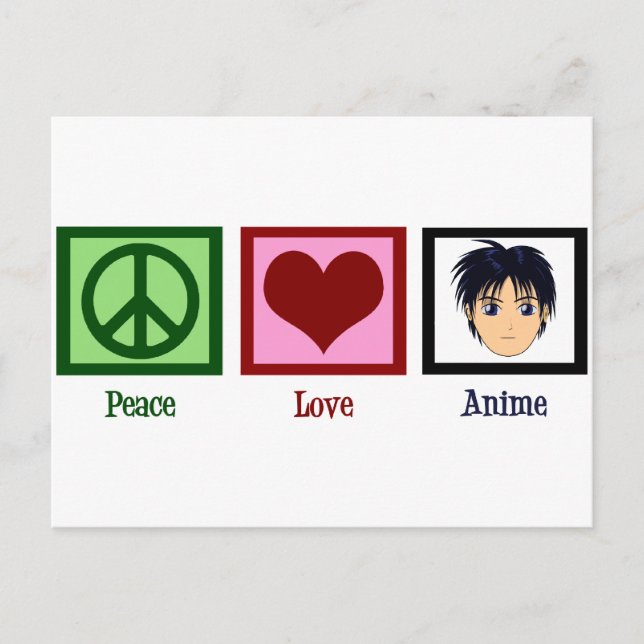 Cartão Postal Anime de Paz e Amor (Frente)