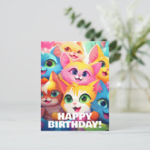 Anime Divertido de Gatinhos Miando - Aniversário F