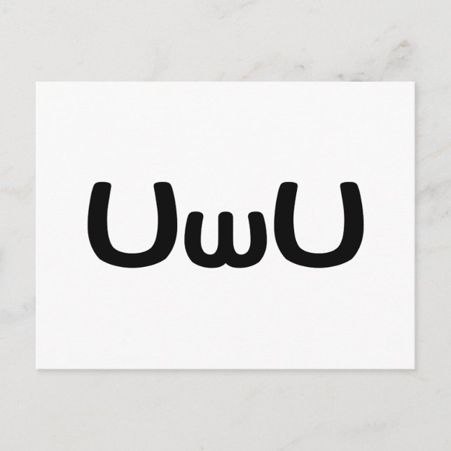 Cartão Postal Anime Feliz Da UwU Face Emoticon (Frente)