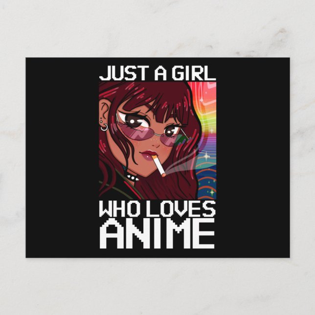 Cartão Postal Anime Manga fumando cigarro Apenas uma garota (Frente)