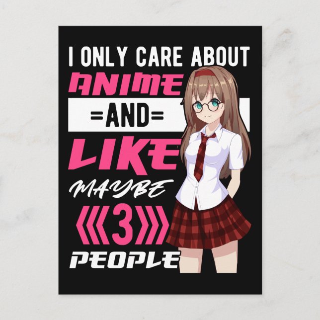 Cartão Postal Anime Menina Viciada - Manga Otaku Cute (Frente)