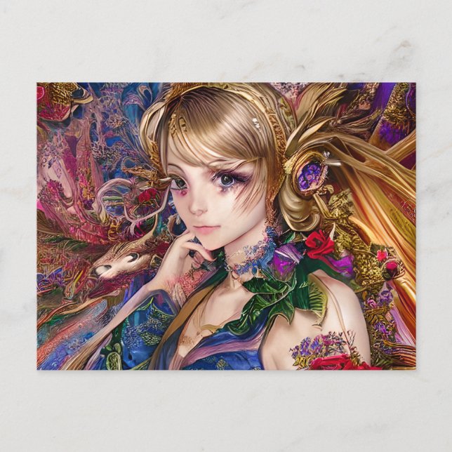 Cartão Postal Anime na Sala do Palácio (Frente)