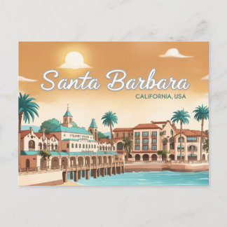 Cartão Postal Anime Style Papais noeis Barbara, Califórnia, EUA
