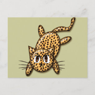 Cartão Postal Anime Super Fofo Leopardo Kitty