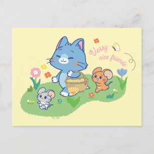 Cartão Postal Anime Tom, Jerry e Tuffy Picnic